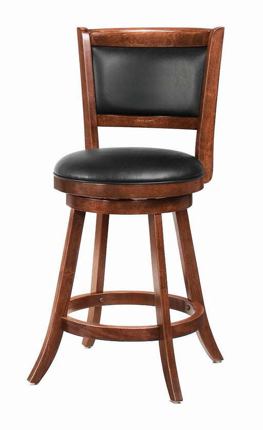Broxton Upholstered Swivel Counter Height Stools Chestnut and Black (Set of 2) - Royal Furniture & Gifts (MI) - Multi Location