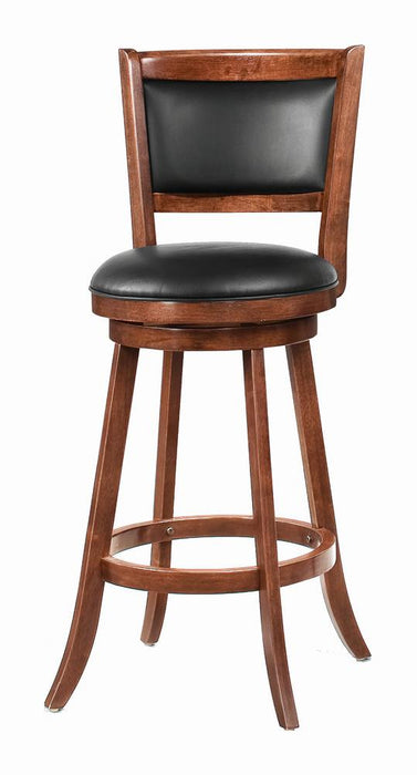 Broxton Upholstered Swivel Bar Stools Chestnut and Black (Set of 2) - Royal Furniture & Gifts (MI) - Multi Location