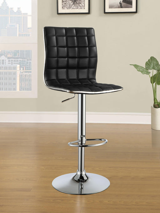 Ashbury Upholstered Adjustable Bar Stools Black and Chrome (Set of 2) - Royal Furniture & Gifts (MI) - Multi Location