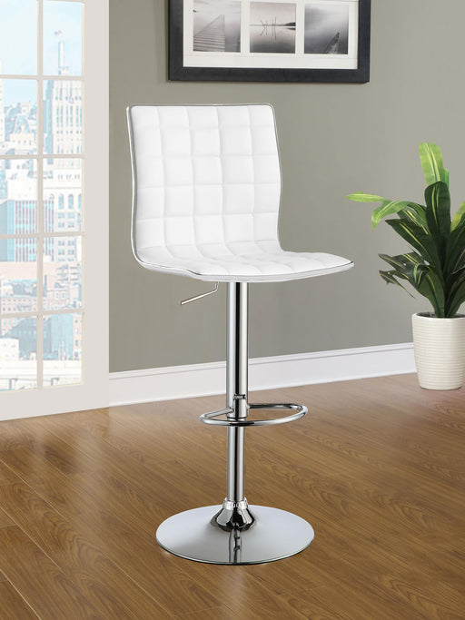 Ashbury Upholstered Adjustable Bar Stools White and Chrome (Set of 2) - Royal Furniture & Gifts (MI) - Multi Location