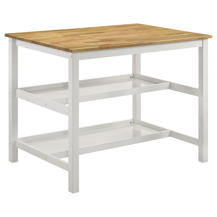 Edgeworth Kitchen Island Counter Table Brown and White - Royal Furniture & Gifts (MI) - Multi Location