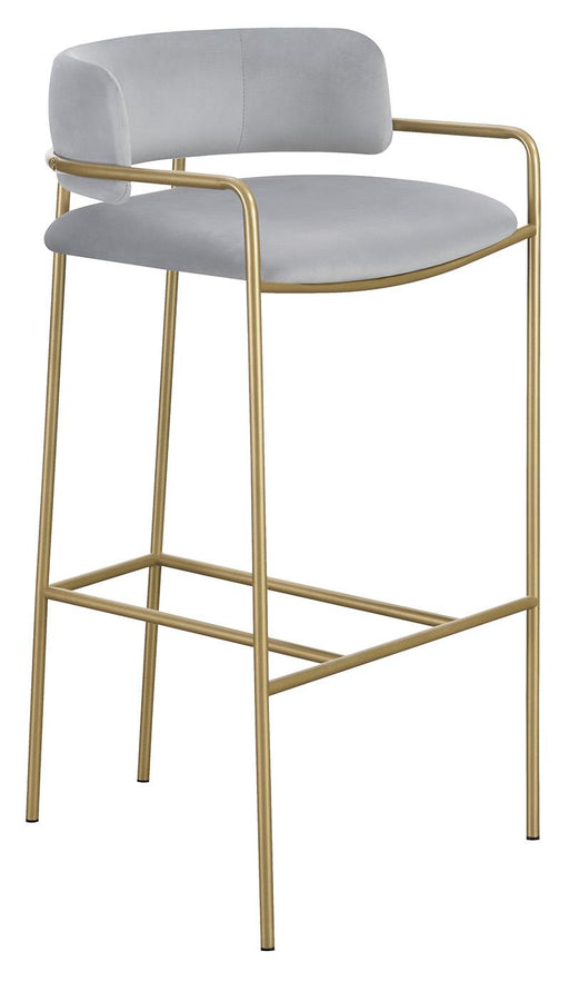 Comstock Upholstered Low Back Stool Grey and Gold - Royal Furniture & Gifts (MI) - Multi Location