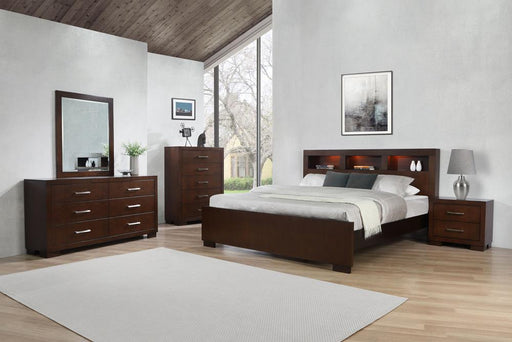 Jessica Bedroom Set with Bookcase Headboard Cappuccino - Royal Furniture & Gifts (MI) - Multi Location
