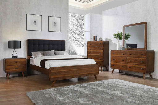 Robyn Bedroom Set with Upholstered Tufted Headboard Dark Walnut - Royal Furniture & Gifts (MI) - Multi Location