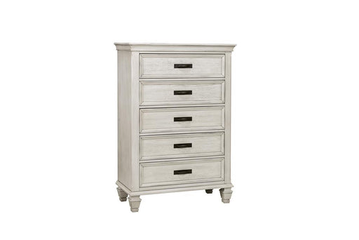 Franco 5-drawer Chest Antique White - Royal Furniture & Gifts (MI) - Multi Location