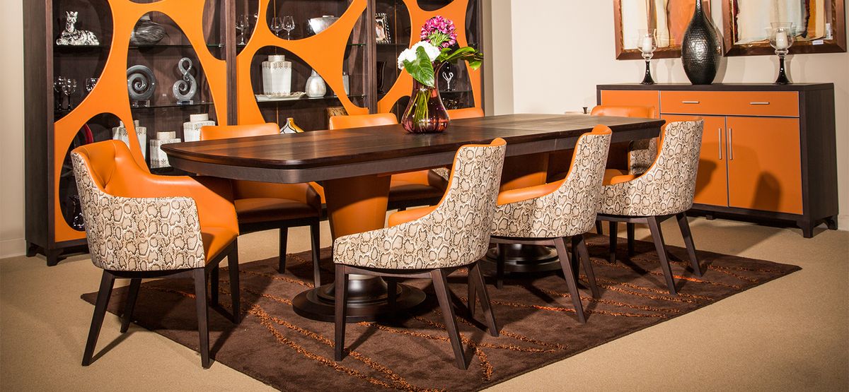 Aico 21 Cosmopolitan Curio Side Cabinet in Orange/Umber