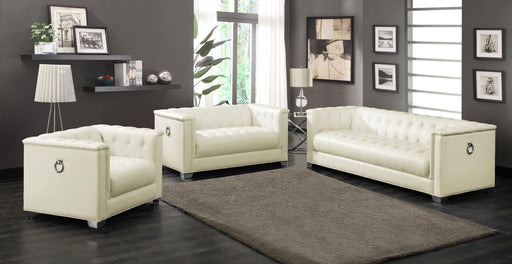 Chaviano 3-piece Upholstered Tufted Sofa Set Pearl White - Royal Furniture & Gifts (MI) - Multi Location