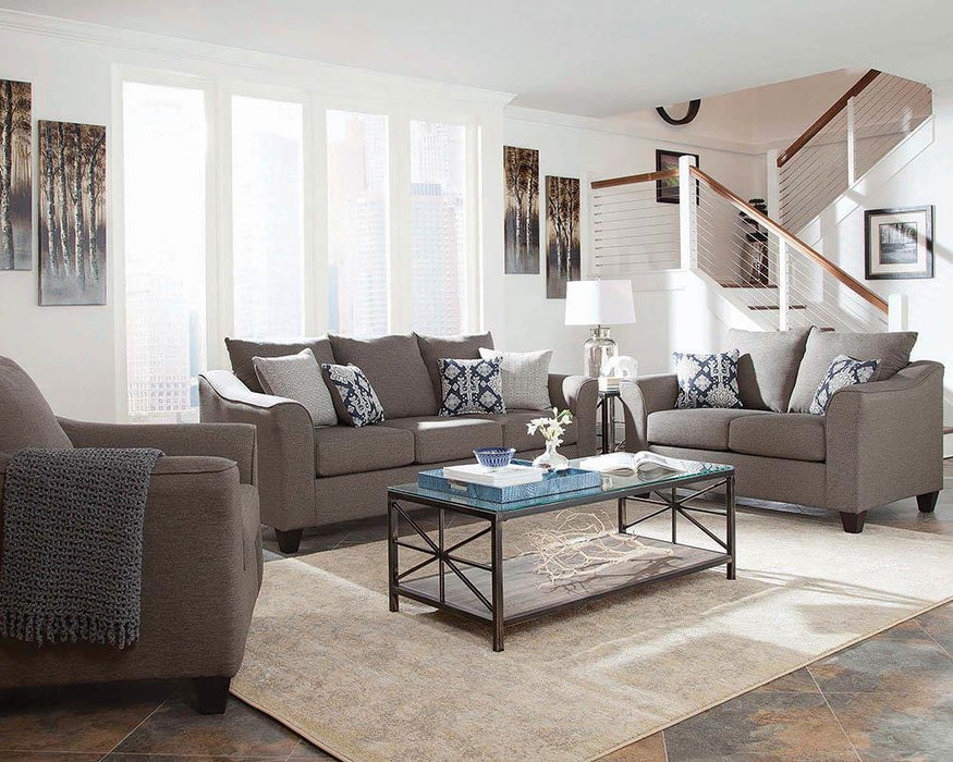 Salizar Upholstered Flared Arm Living Room Set Grey - Royal Furniture & Gifts (MI) - Multi Location