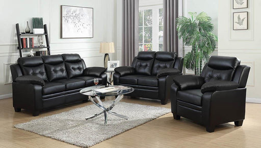 Finley Upholstered Pillow Top Arm Living Room Set Black - Royal Furniture & Gifts (MI) - Multi Location