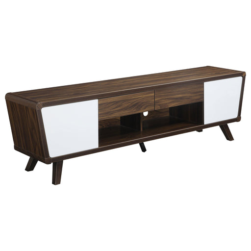 Alvin 2-drawer TV Console Dark Walnut and Glossy White - Royal Furniture & Gifts (MI) - Multi Location