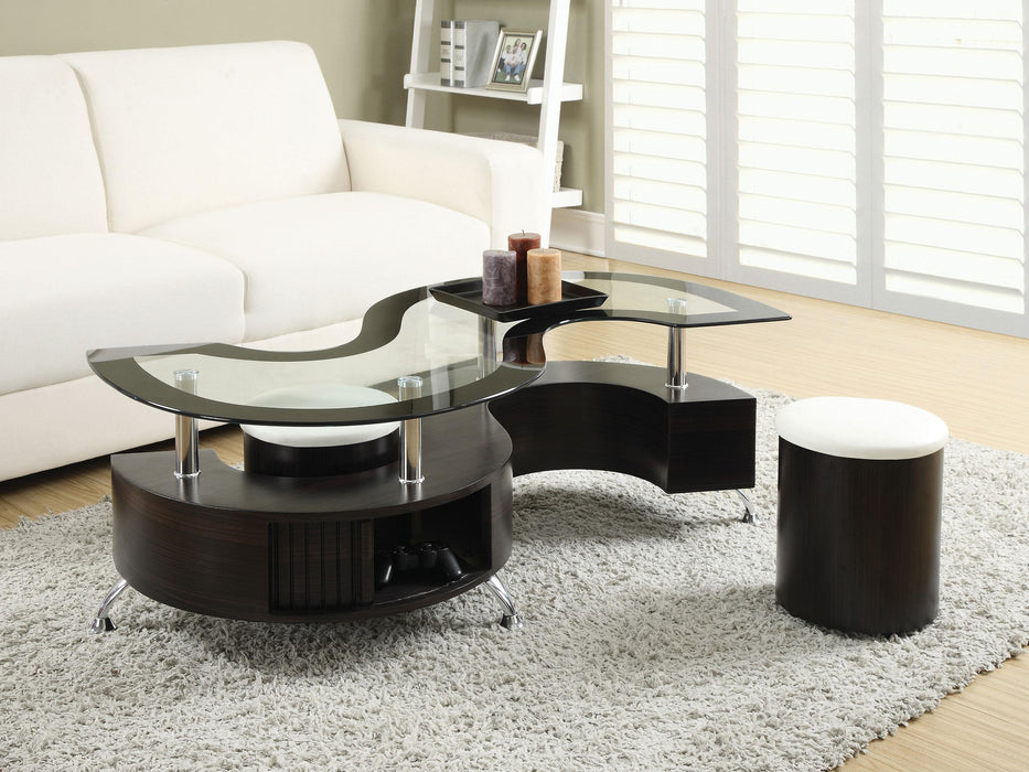 Buckley 3-piece Coffee Table and Stools Set Cappuccino - Royal Furniture & Gifts (MI) - Multi Location