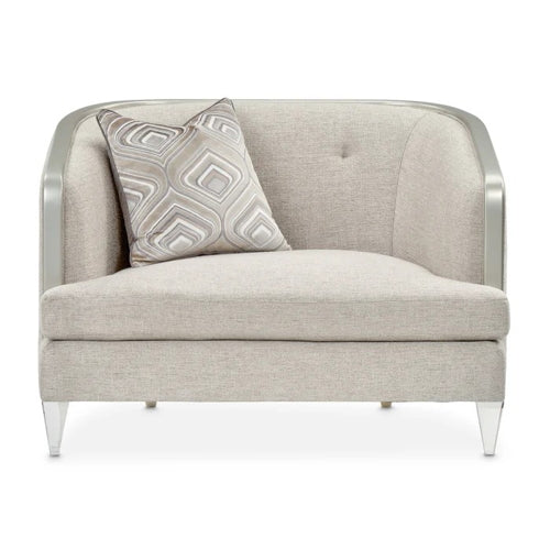 AICO Furniture Camden Court Chair and Half in Platinum