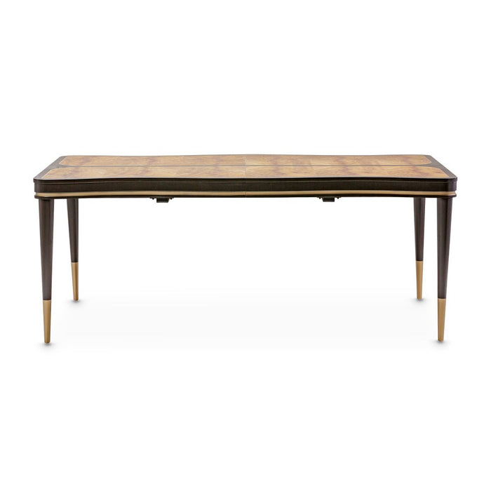 AICO Malibu Crest Rectangular Dining Table in Crotch Mahogany