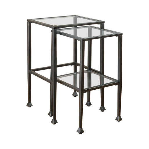 Leilani 2-piece Glass Top Nesting Tables Black - Royal Furniture & Gifts (MI) - Multi Location