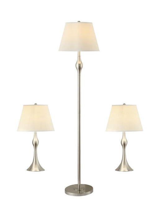 Griffin 3-piece Slender Lamp Set Brushed Nickel - Royal Furniture & Gifts (MI) - Multi Location
