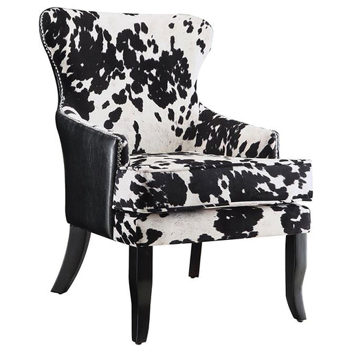 Trea Cowhide Print Accent Chair Black and White - Royal Furniture & Gifts (MI) - Multi Location