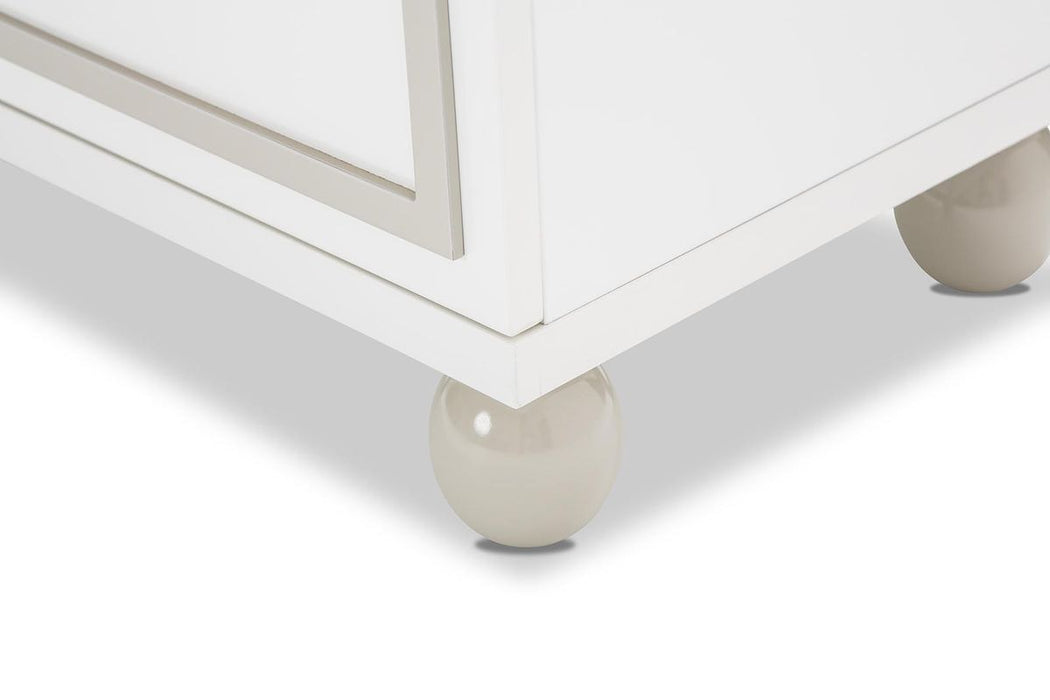 AICO Sky Tower 2 Drawer Nightstand in White Cloud