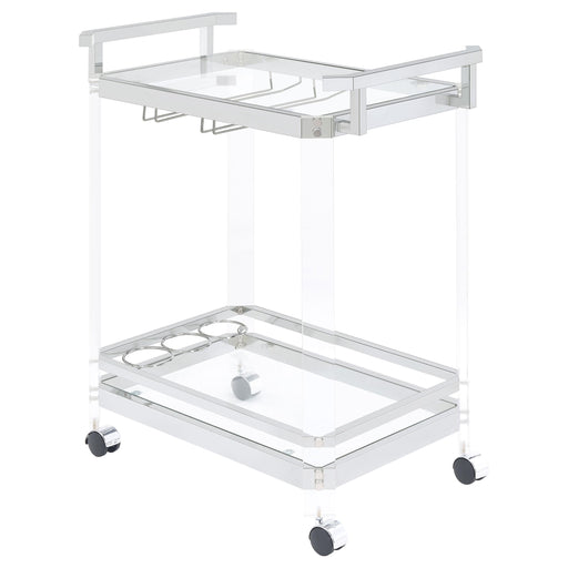 Jefferson 2-tier Glass Serving Cart Clear - Royal Furniture & Gifts (MI) - Multi Location