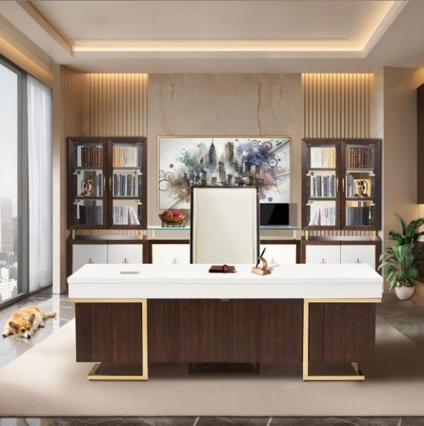 AICO Belmont Place Desk Chair in Espresso