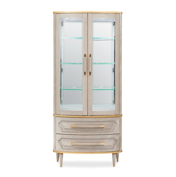 AICO Furniture St. Charles Display Cabinet in Dove Gray