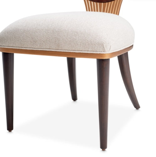 AICO Furniture Camellia Field Side Chair (Set of 2) in Warm Pecan