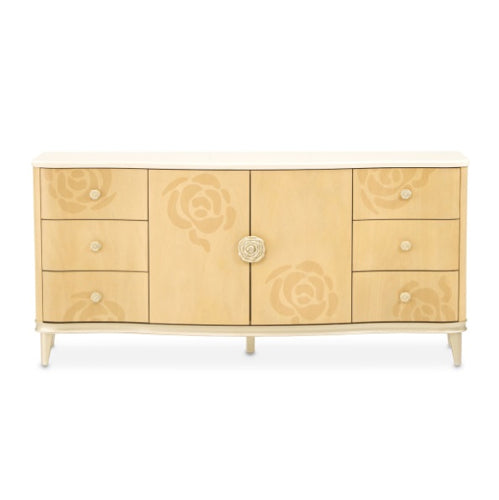 AICO Furniture Camellia Field Dresser in Caramel
