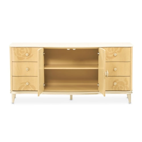 AICO Furniture Camellia Field Dresser in Caramel
