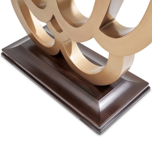 AICO Furniture Camellia Field Console Table in Warm Pecan