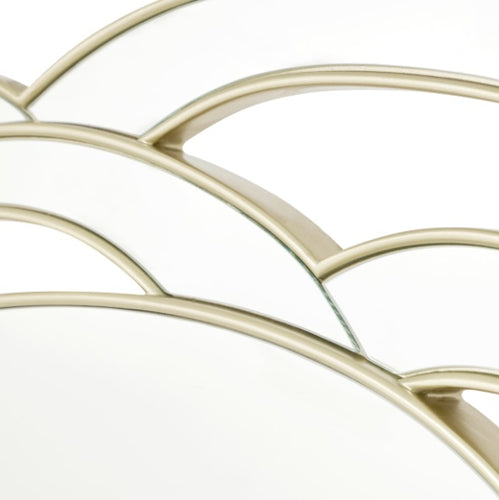 AICO Furniture Camellia Field Wall Mirror in Warm Pecan