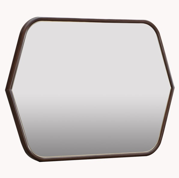 AICO Furniture Houston Wall Mirror in Walnut
