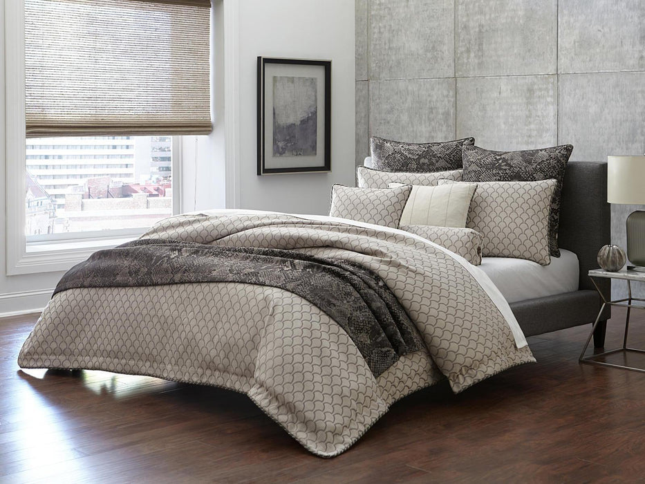 AICO Paragon 9-pc Queen Comforter Set in Taupe