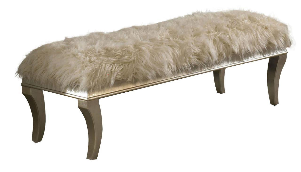 Hollywood Swank Bed Bench in Platinum
