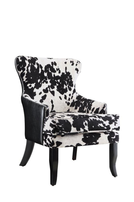 Trea Cowhide Print Accent Chair Black and White - Royal Furniture & Gifts (MI) - Multi Location