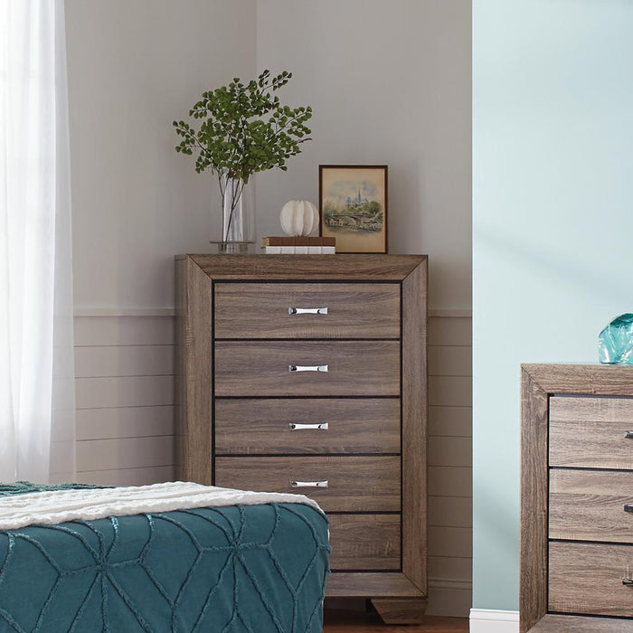 Kauffman 5-drawer Chest Washed Taupe - Royal Furniture & Gifts (MI) - Multi Location