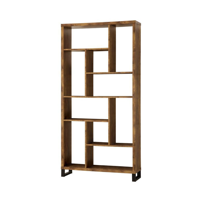 Delwin 10-shelf Bookcase Antique Nutmeg - Royal Furniture & Gifts (MI) - Multi Location