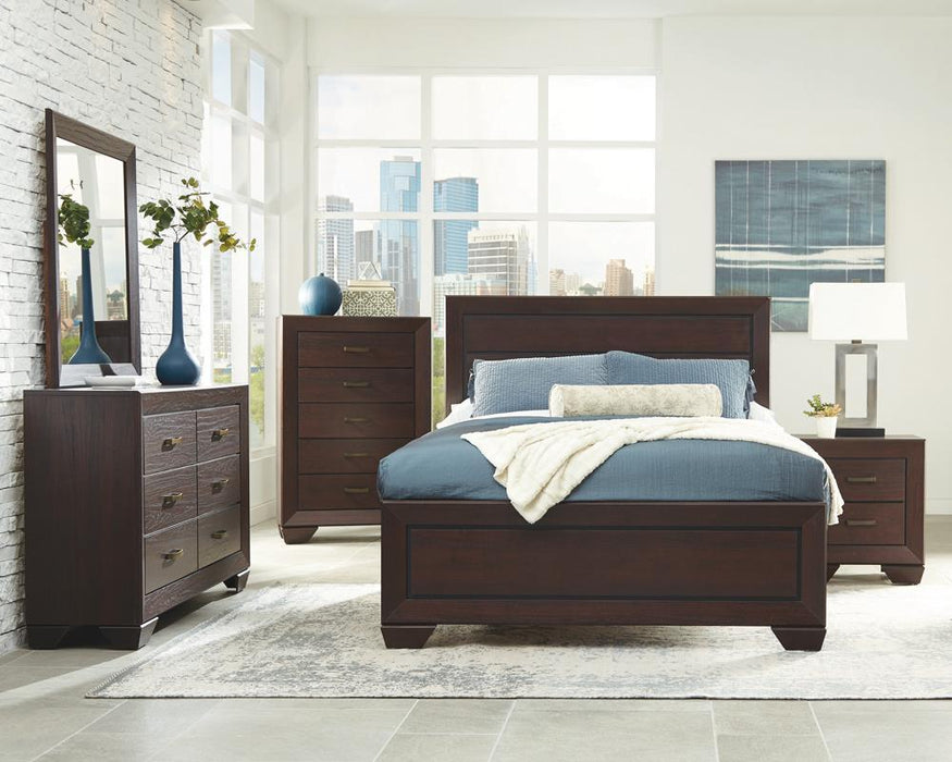 Kauffman California King, Eastren King, & Queen Panel Bed Dark Cocoa - Royal Furniture & Gifts (MI) - Multi Location