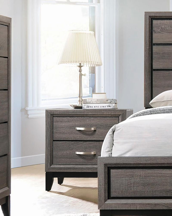 Watson 2-drawer Nightstand Grey Oak and Black - Royal Furniture & Gifts (MI) - Multi Location