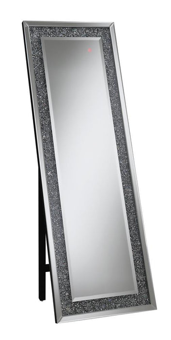 Carisi Rectangular Standing Mirror with LED Lighting Silver - Royal Furniture & Gifts (MI) - Multi Location