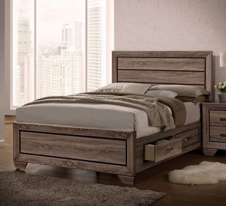 Kauffman California King, E.king, & Queen Panel Bed Washed Taupe - Royal Furniture & Gifts (MI) - Multi Location