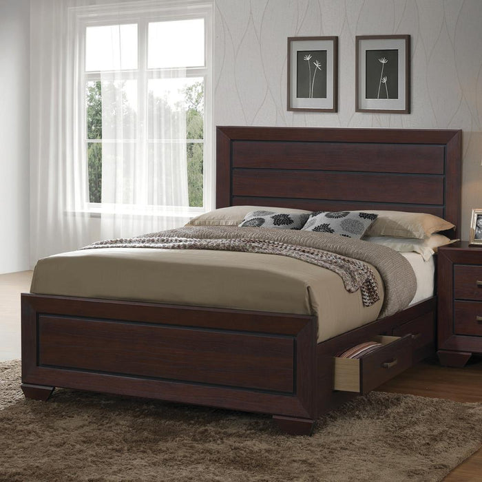 Kauffman California King, Eastren King, & Queen Panel Bed Dark Cocoa - Royal Furniture & Gifts (MI) - Multi Location