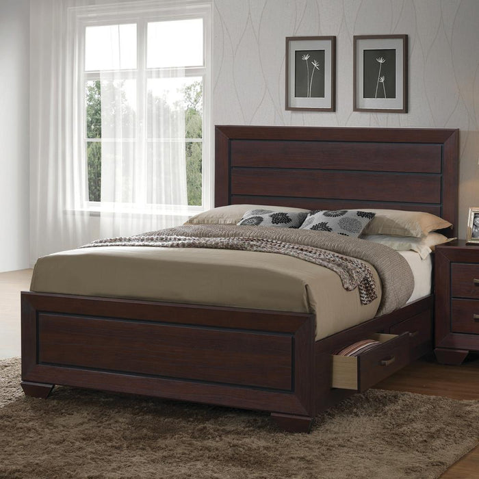 Kauffman California King, Eastren King, & Queen Panel Bed Dark Cocoa - Royal Furniture & Gifts (MI) - Multi Location