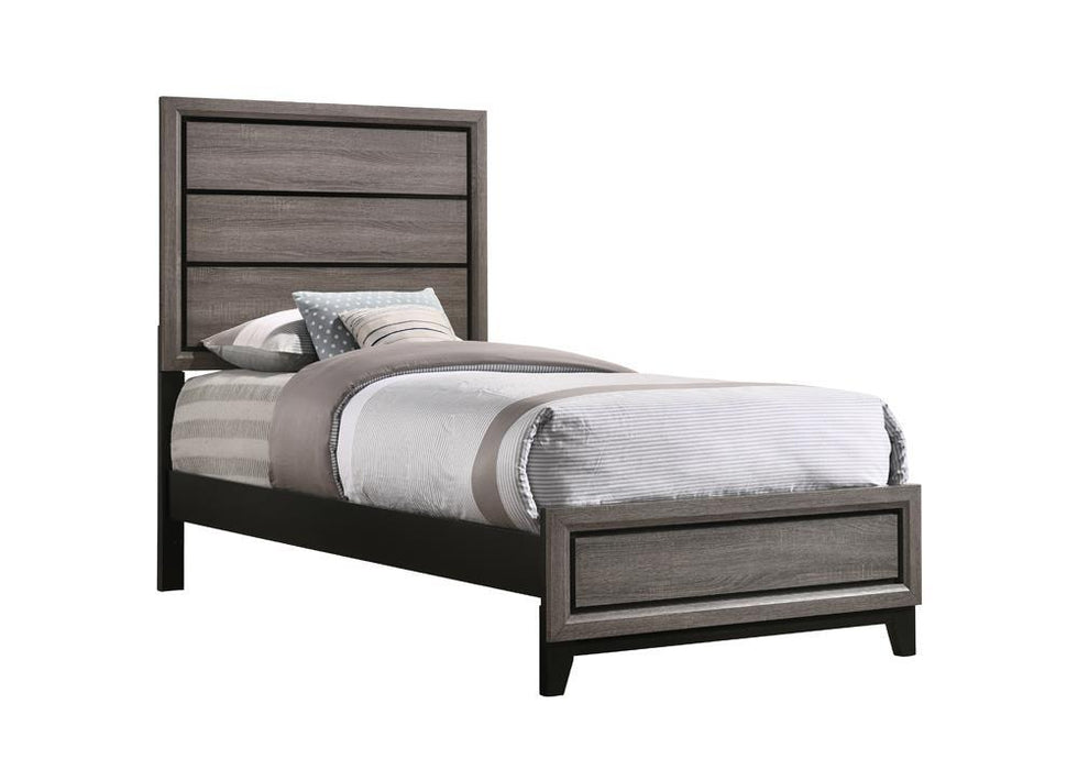 Watson Full & Twin Panel Bed Grey Oak