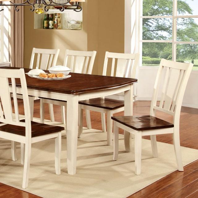 DOVER Vintage White/Cherry Dining Table w/ 18" Leaf - Royal Furniture & Gifts (MI) - Multi Location
