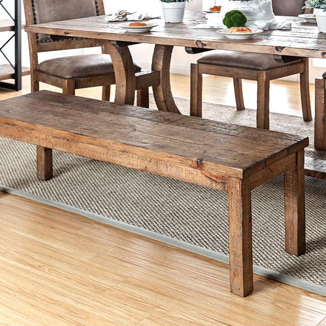 GIANNA Rustic Pine Wooden Bench - Royal Furniture & Gifts (MI) - Multi Location