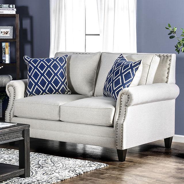 Giovanni Beige/Blue Love Seat - Royal Furniture & Gifts (MI) - Multi Location