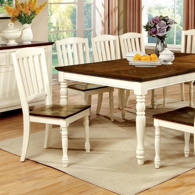 HARRISBURG Vintage White/Dark Oak Dining Table w/ 18" Butterfly Leaf - Royal Furniture & Gifts (MI) - Multi Location