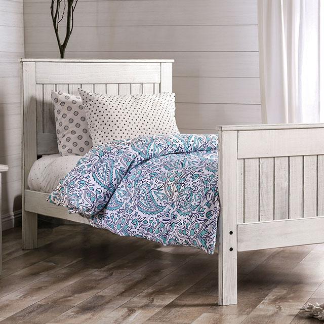 Rockwall Full, Queen, & Twin Bed White, Gray, & White