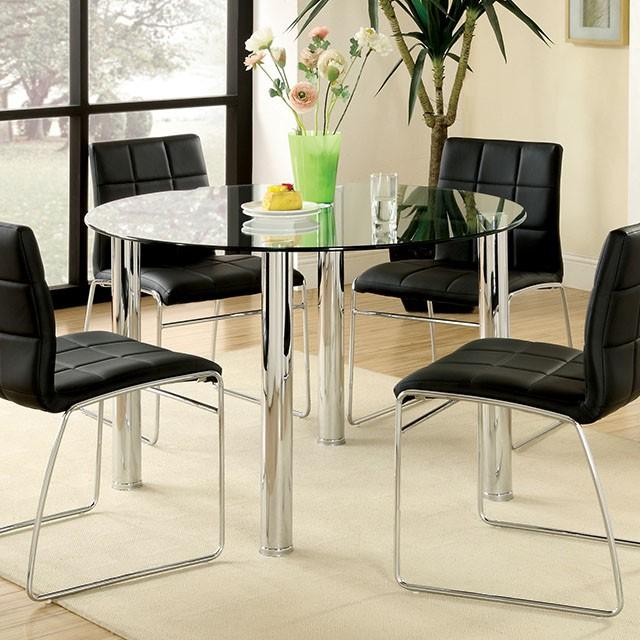 Kona I Chrome Round Dining Table - Royal Furniture & Gifts (MI) - Multi Location