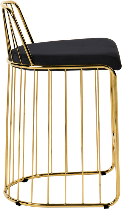 Gio Black Velvet Stool - Royal Furniture & Gifts (MI) - Multi Location