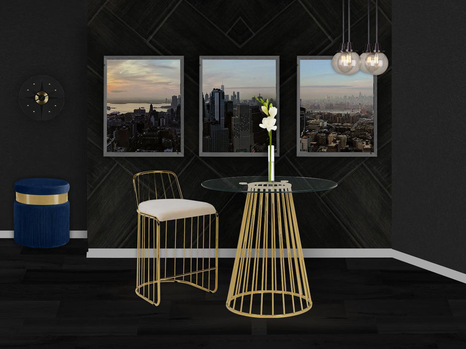 Gio Cream Velvet Stool - Royal Furniture & Gifts (MI) - Multi Location